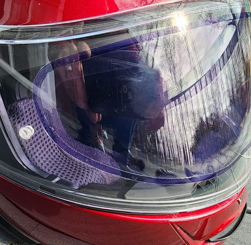 RVBASICS Photochromic and Anti-Fog Film for Motorcycle Helmet Visor Helmet Shield Insert Lens Transitional Visor Film from A Clear to A Indigo Tint,Stay Transparent Indoors,Darken in the Sun,Visual Comfort - Image 5